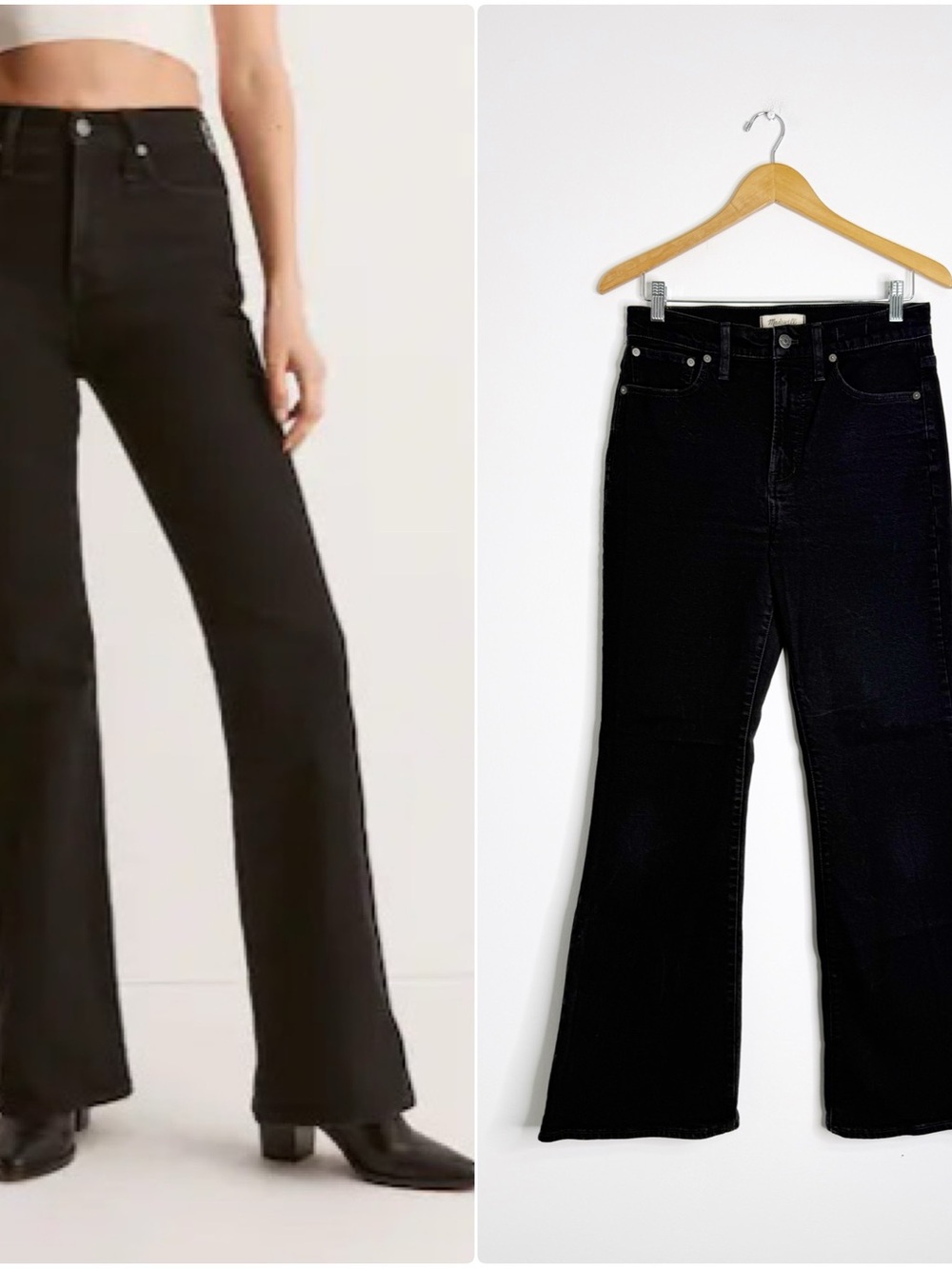 Madewell The Perfect Vintage Flare Jeans Size 28 Black Denim NF379